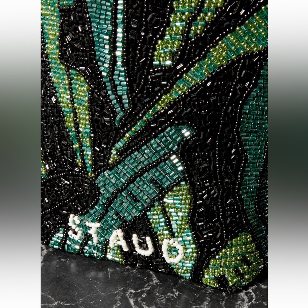 🌺🎉HP🎉🌺 NWT Staud Zoe Beaded Bag Green Palm 🌟 Very Rare 🌟 - Picture 16 of 16